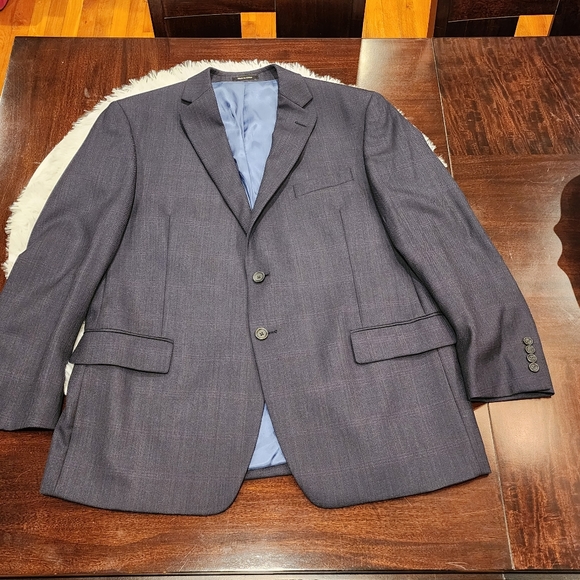 Joseph & Feiss Gold Executive Fit/Blue Plaid/ 42 Short/ Pre-owned - Picture 3 of 17